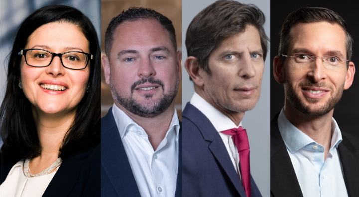 From left to right: Piera Elisa Grassi (JPMorgan), Tom Stephens (Schroders), Gilles Dauphiné (Amundi) and Michael Mohr (Xtrackers/DWS).
