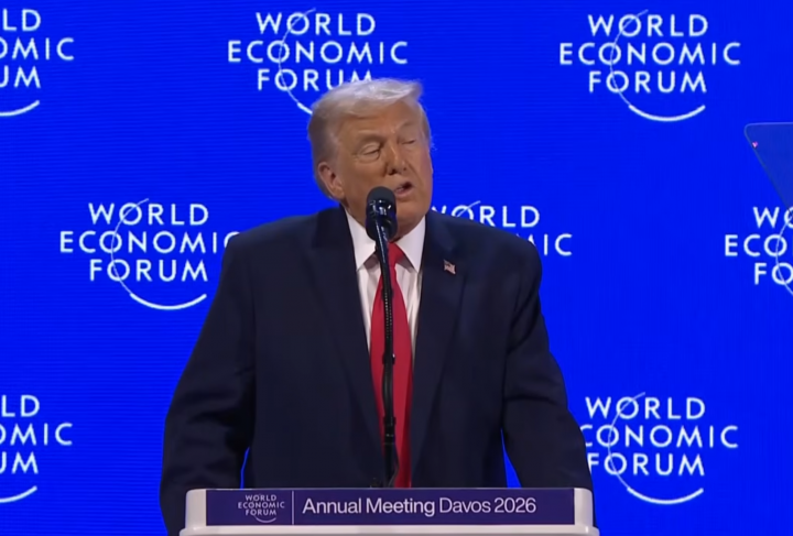 U.S. President Donald Trump addressing the World Economic Forum in Davos on Wednesday.
