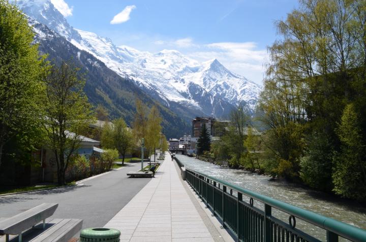 Mont Blanc, gezien vanuit Chamonix.