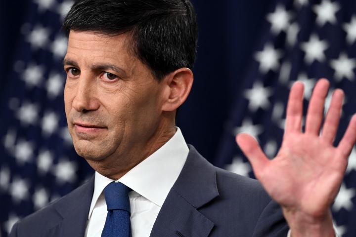 Chair of the Federal Reserve Kevin Warsh speaks during a news conference in Washington on July 29, 2026. Brendan SMIALOWSKI / AFP