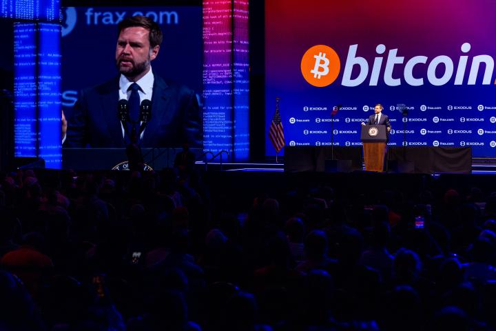 Vice President JD Vance speaks at the Bitcoin 2025 Conference, Photo: Travis P Ball/Sipa USA