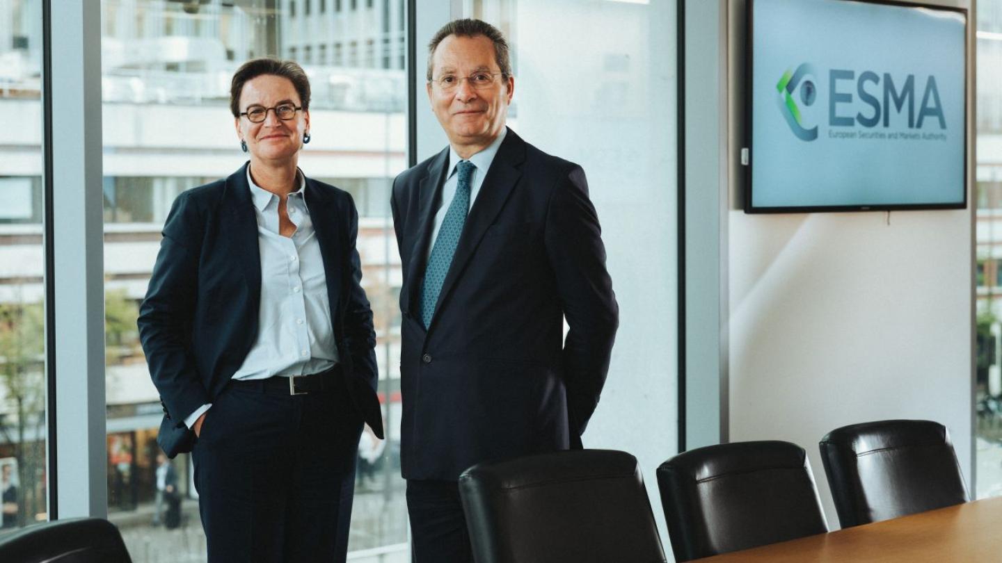 Verena Ross and Carlo Comporti. Photo: ESMA.