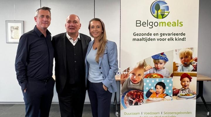 Het topduo van Belgomeals, bereider van verse maaltijden voor kinderdagverblijven,  met Els Thermote bij de overname door The Nest in september 