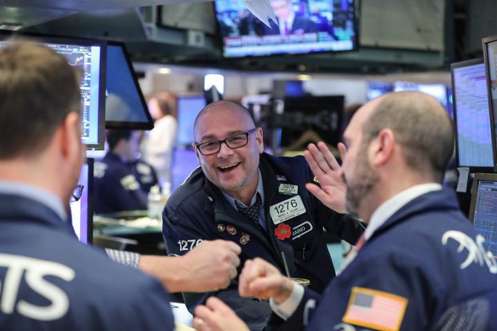 Uitgelaten stemming op Wall Street