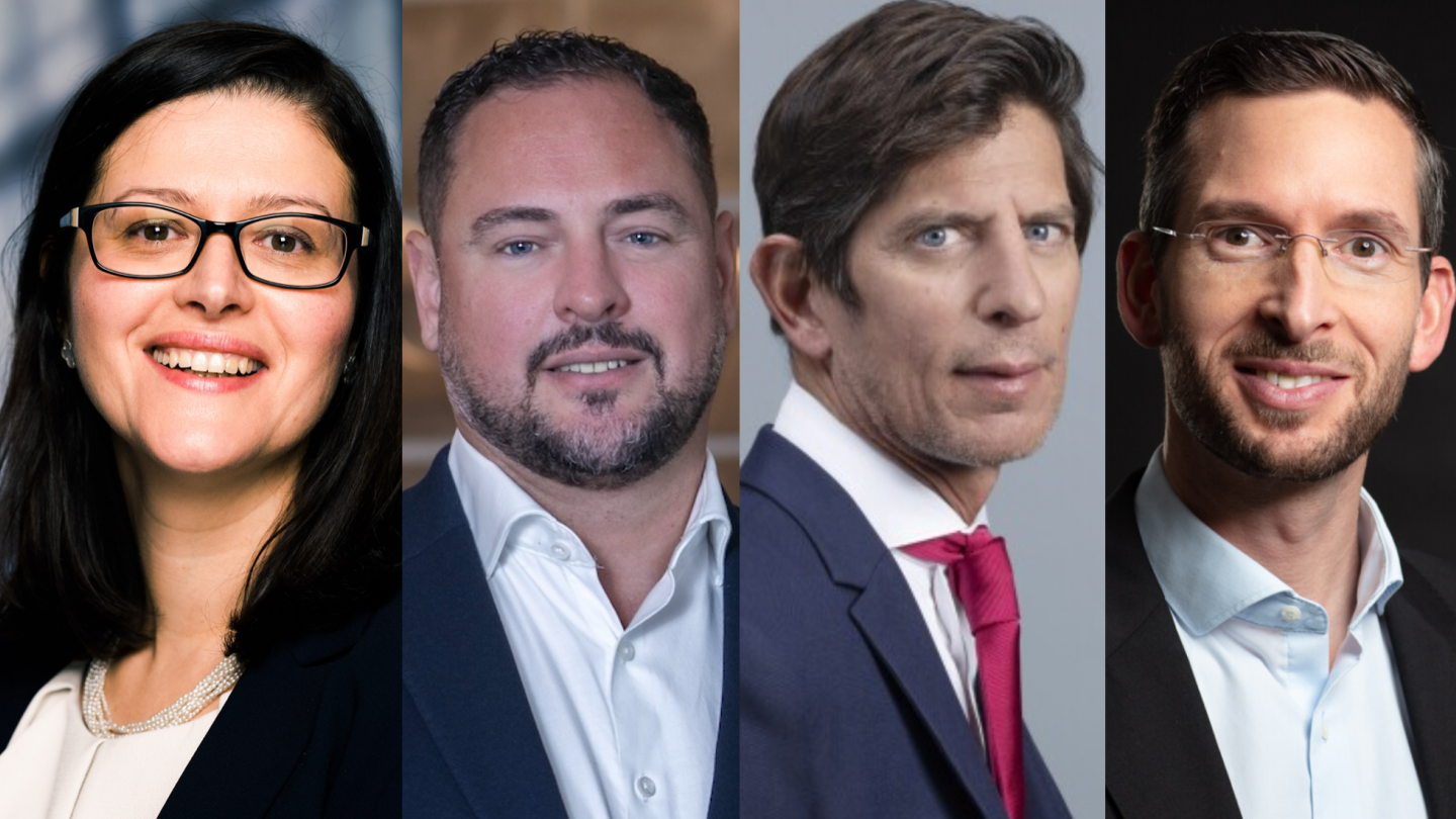 From left to right: Piera Elisa Grassi (JPMorgan), Tom Stephens (Schroders), Gilles Dauphiné (Amundi) and Michael Mohr (Xtrackers/DWS). 