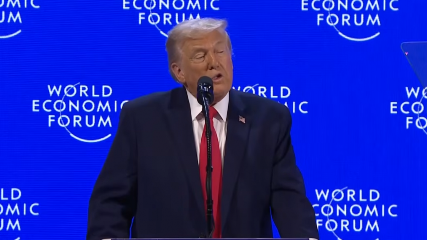 U.S. President Donald Trump addressing the World Economic Forum in Davos on Wednesday. 