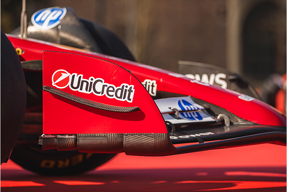 UniCredit this year became a sponsor of the Ferrari Formula 1 team. Photo: UniCredit.