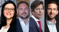 From left to right: Piera Elisa Grassi (JPMorgan), Tom Stephens (Schroders), Gilles Dauphiné (Amundi) and Michael Mohr (Xtrackers/DWS).