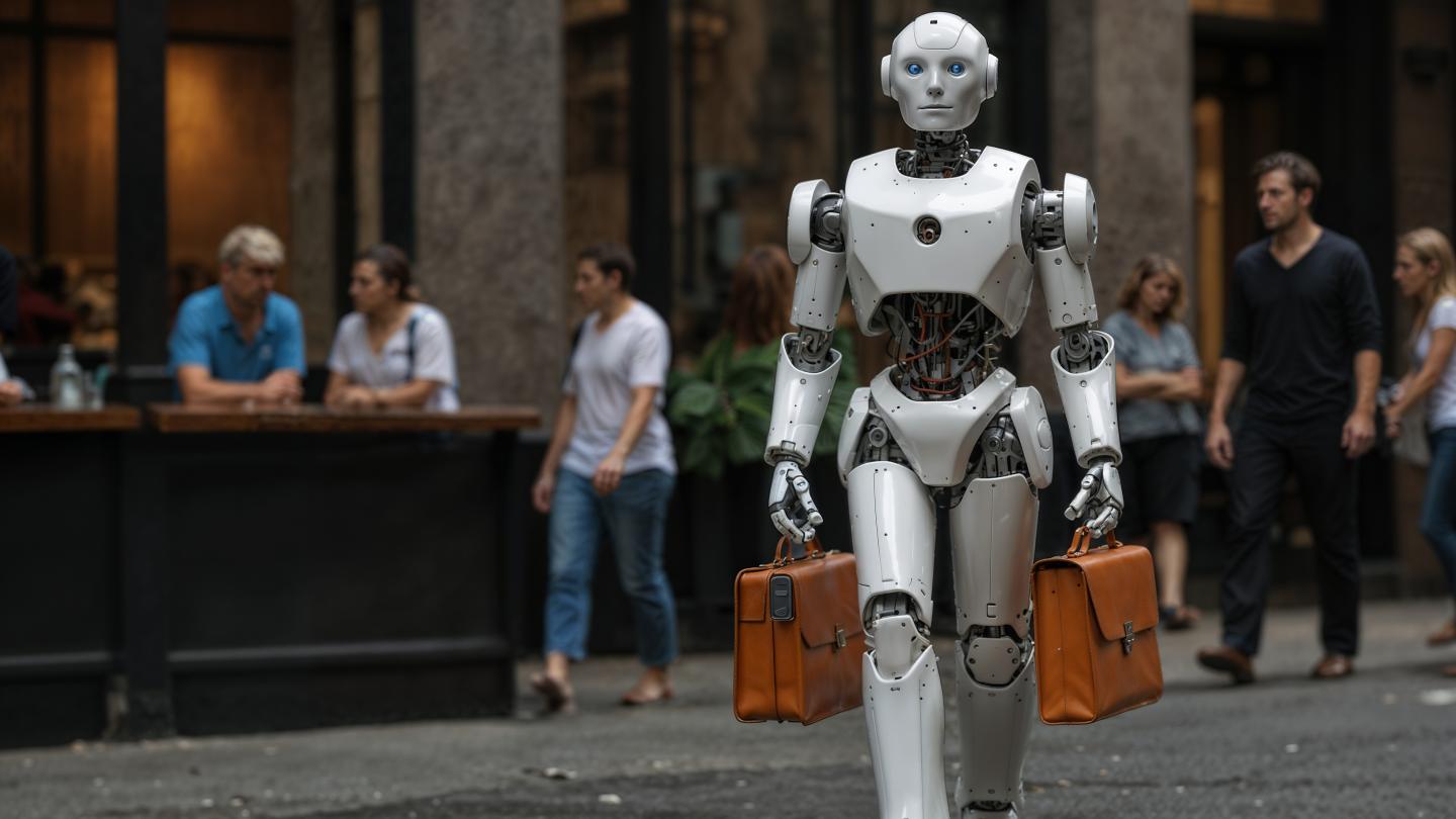 Beeld van robot, met AI gegenereerd
