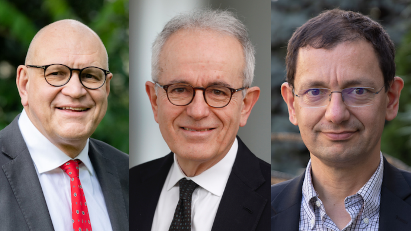 From left to right: Lorenzo Codogno, Ignazio Angeloni and Nicolas Véron. 