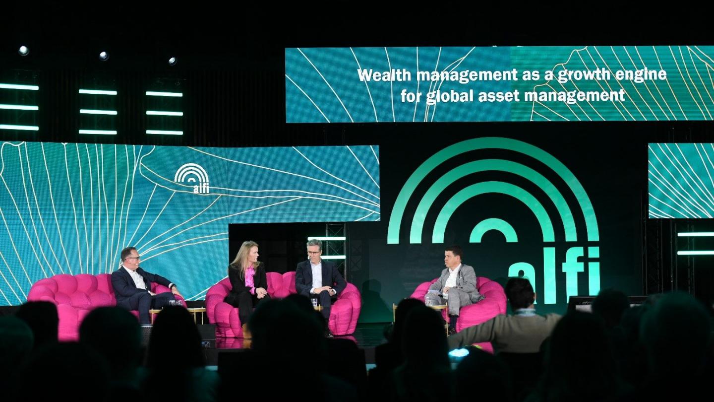 The panel discussion on Luxembourg wealth management at the Alfi conference last week. Photo: Alfi.