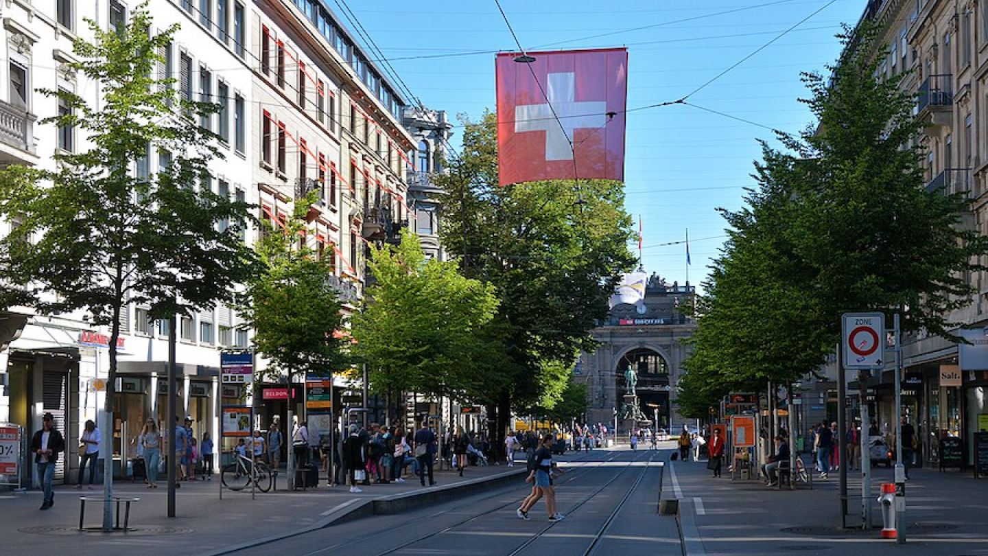 The Bahnhofstrasse in Zurich. Photo: Wikimedia.