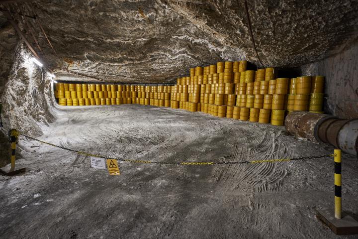German nuclear waste stored in containers at the Morsleben depository, around 500 meters below the surface. Photo: Bundesgesellschaft für Endlagerug, BGE.de.