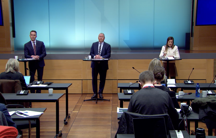 Nicolai Tangen, CEO of NBIM, at the press conference in Oslo on Wednesday. Screenshot from livestream.