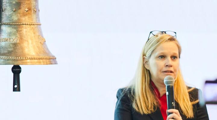 Fannie Wurtz (Amundi) bij Euronext Parijs