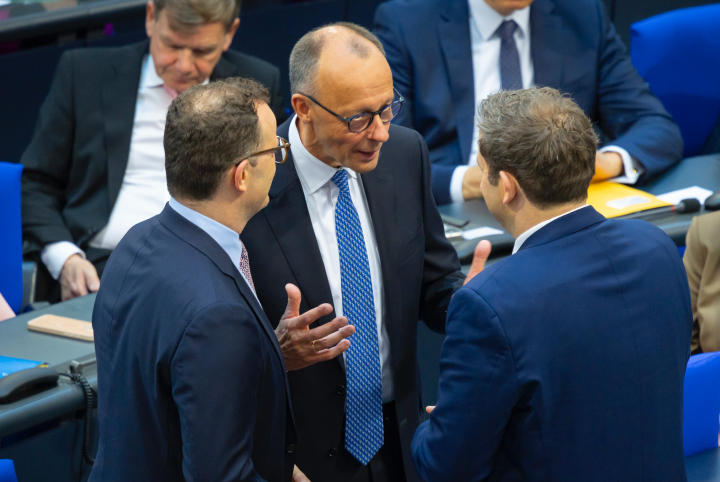 Designated German Chancellor Friedrich Merz at the Bundestag on Tuesday. Photo by Thomas Imo/Bundestag.