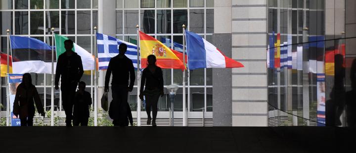 European flags in Brussels. Photo by PicturesFromWords via Flickr CC-BY-2.0.