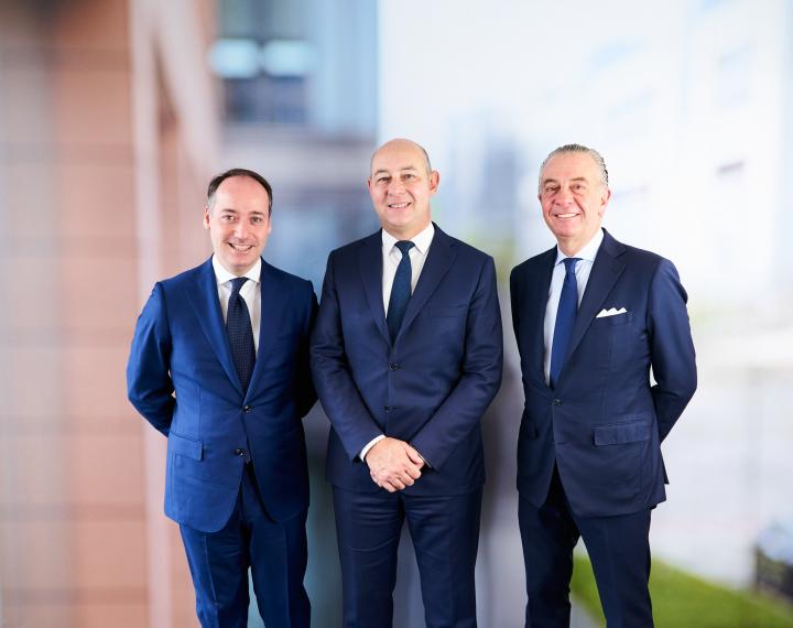 Enrique Sacau, CEO of Kneip, Philippe Seyll, Head of Investment Fund Services at Deutsche Börse Group, and Bob Kneip, Founder and Vice Chairman, Kneip.