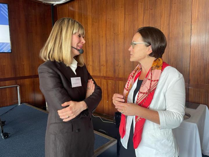 Finance minister Yuriko Backes met with AP1 CEO Kristin Magnusson Bernard. Photo: Luxembourg for Finance via Twitter.