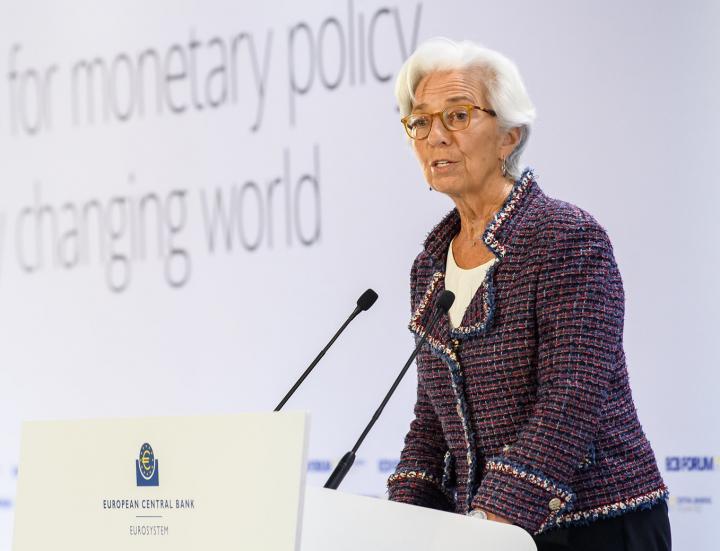 At the ECB Forum in Sintra, Portugal, ECB President Christine Lagarde committed herself to backing a rate hike of 25 basis points on 21 July, Photo: ECB