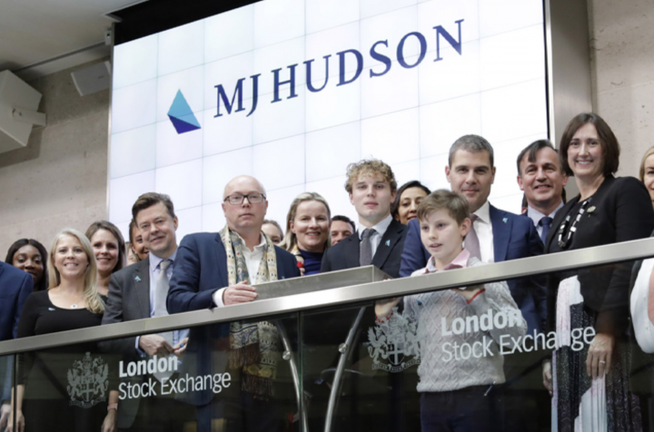 MJ Hudson listed on London's AIM market in December 2019. At that time it was valued at about 100 million pounds. Photo: LSE.