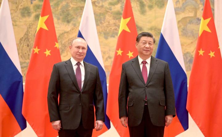 Vladimir Putin meeting with Xi Jinping at the Beijing Winter Olympics in 2022. Photo via Wikipedia CC-BY-4.0