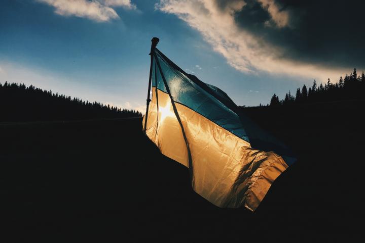 Ukraine flag. Photo by Max Kukurudziak via Unsplash CC BY 2.,0