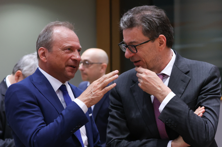 Luxembourg's finance minister Gilles Roth speaking to his peers at Tuesday's Ecofin meeting in Brussels. Photo: EU Council.