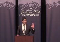 Fed-chair Kevin Warsh in Jackson Hole on Friday. Photo: Kansas City Fed.